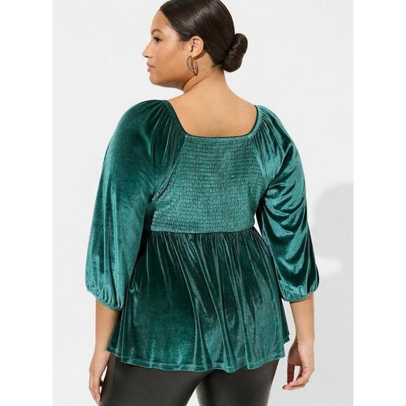 Torrid Plus Size L Velvet Corset Peplum Top Whimsygoth Fairy Witch Holiday Top - Picture 4 of 14